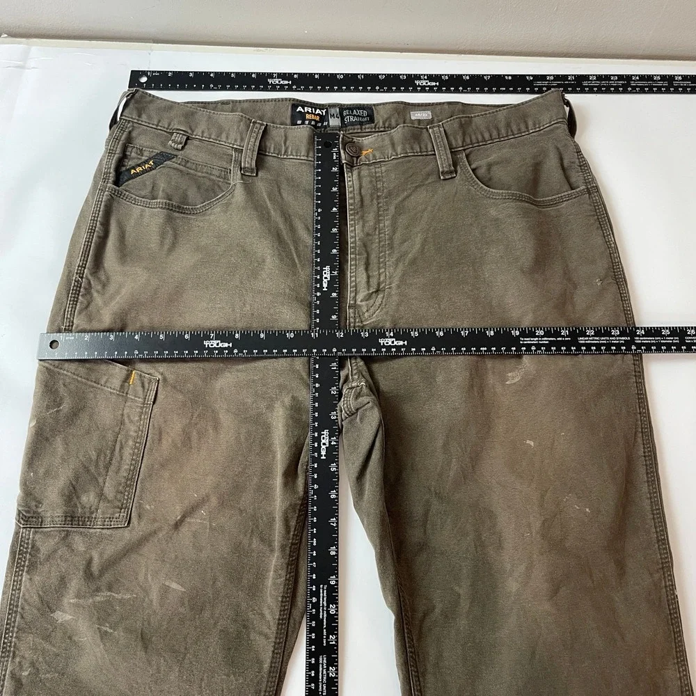 Ariat Pants Mens 40x32 Brown Rebar M4 Relaxed Straight Canvas Workwear Outdoor